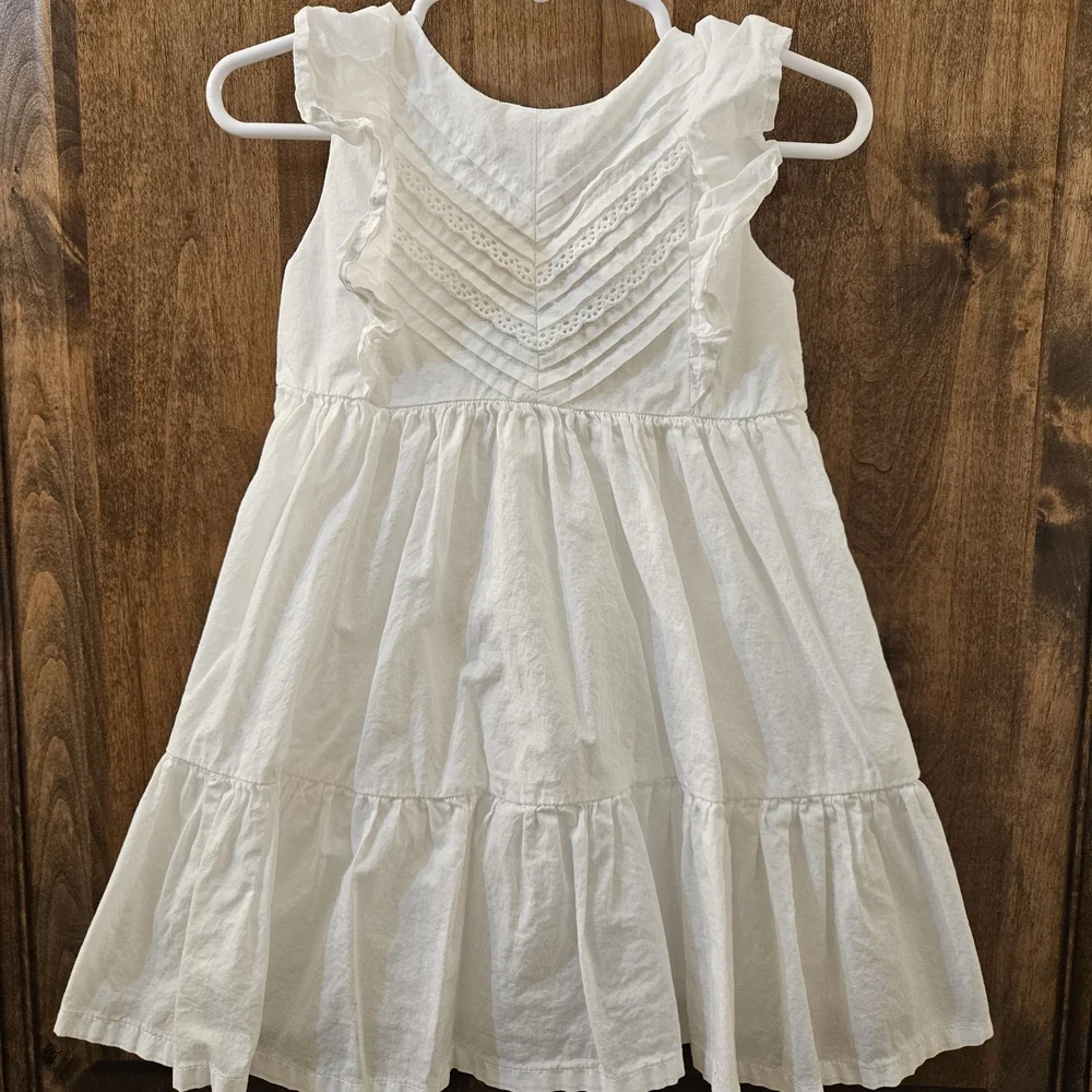 White Cotton Toddler Girls' Dress